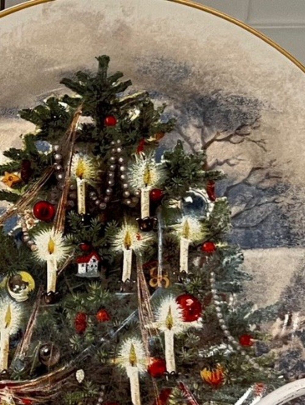 Pottery Barn Nostalgic Christmas Tree Salad Plates Set Of 4 In Box - Picture 4 of 9